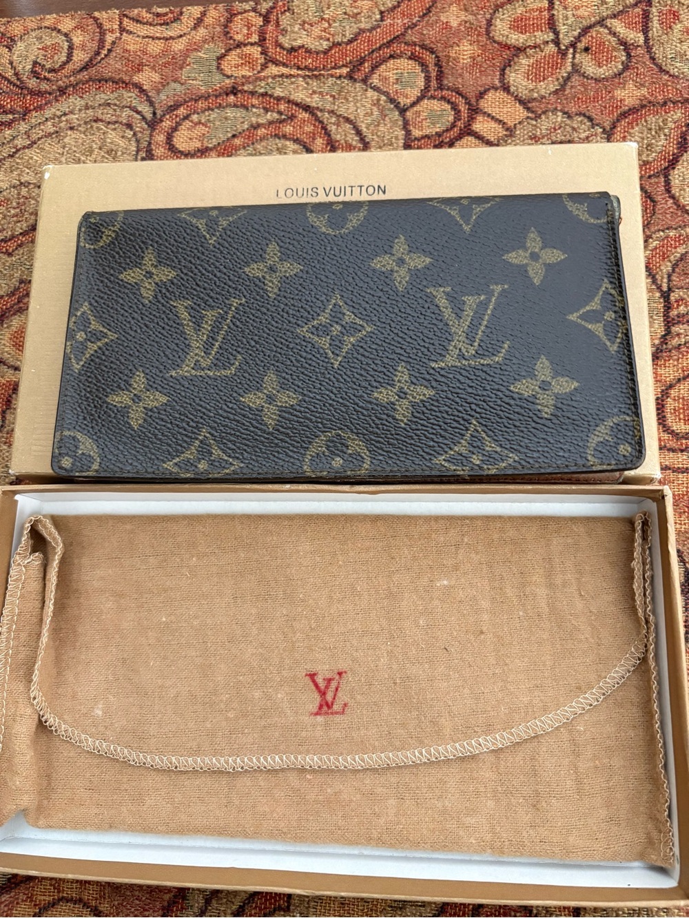 Vintage Louis Vuitton Monogram Checkbook Cover-Fair Condition